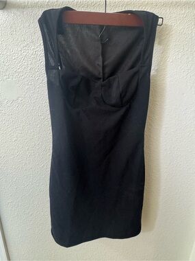 Little Black Dress with Sheer Neckline
